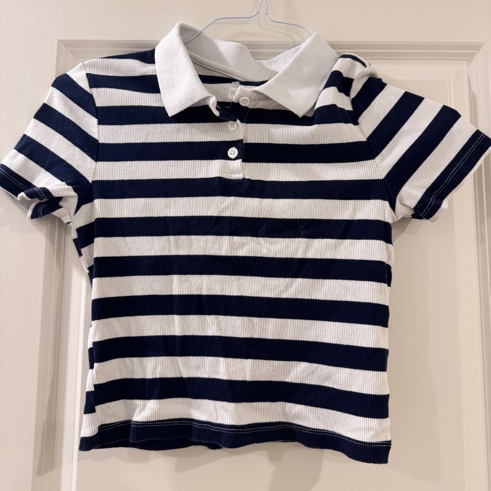 PacSun Me to We Stripe Short Sleeve Crop Top